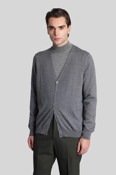 Tagliatore Kieran Cardigan In Grey Wool In Gray