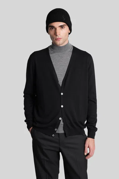 Tagliatore Kieran Cardigan In Black Wool