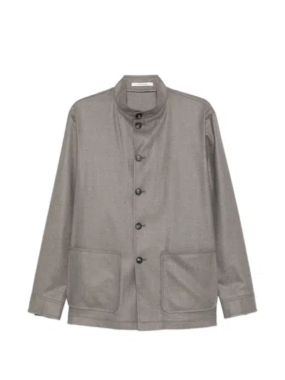 Tagliatore Klein Button-up Patch-pocket Jacket In Gray