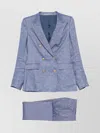 Tagliatore Knee Length Suit Button Detailing In Blue