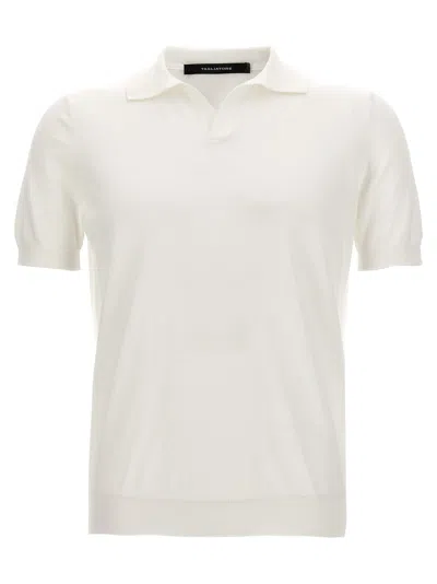 Tagliatore Knit Polo Shirt In White
