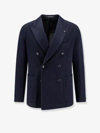 TAGLIATORE KNITTED DOUBLE-BREASTED BLAZER