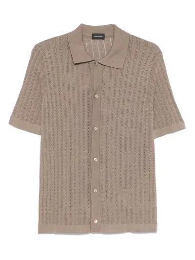 Tagliatore Knitted Shirt In Brown