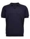 TAGLIATORE KNITTED  SHIRT POLO BLUE