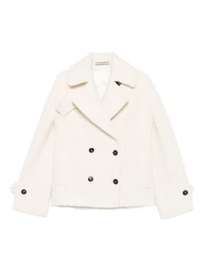 Tagliatore Kurzer Cremeweisser Mantel