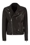 Tagliatore "franklin" Notched Lapels Leather Jacket In Brown