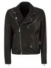 Tagliatore Men Lambskin Biker Jacket In Dark Brown