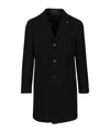 Tagliatore Lapel Coat In Black