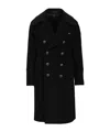 Tagliatore Cappotto Foderato C-aviator 2 Petti Nero Panno Lana Coats Black In Black