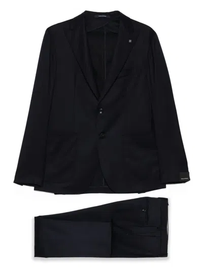 TAGLIATORE LAPEL-DETAIL SINGLE-BREASTED SUIT