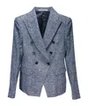 Tagliatore Lapel Long-sleeved Suit Coat In Blue