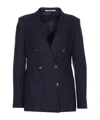 Tagliatore Structured Double-breasted Jacket Gold Buttons In Black