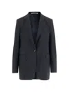 Tagliatore Single Breasted Virgin Wool Stretch Jacket In Blue