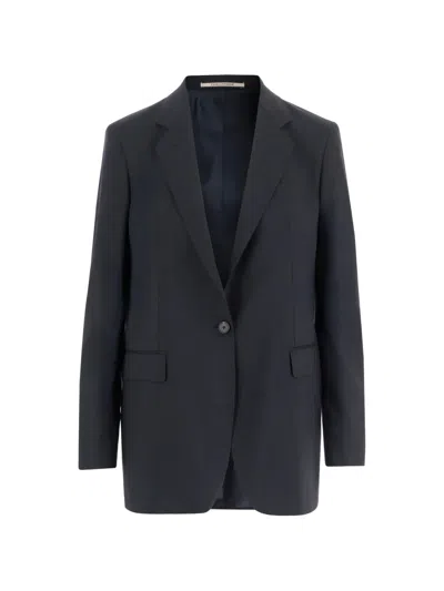 Tagliatore Lapel Single-breasted Blazer In Blue