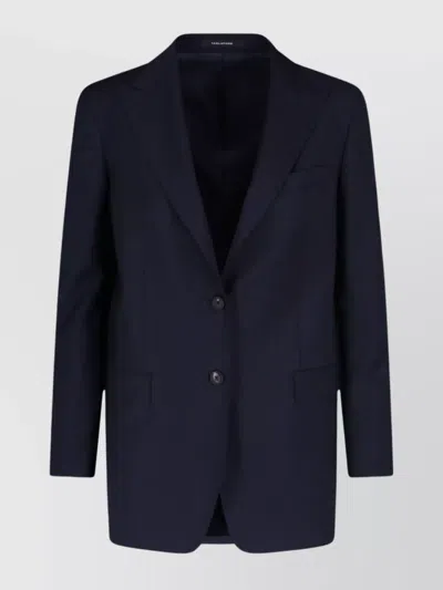 Tagliatore Lapel Single-breasted Cuffs Pockets In Blue