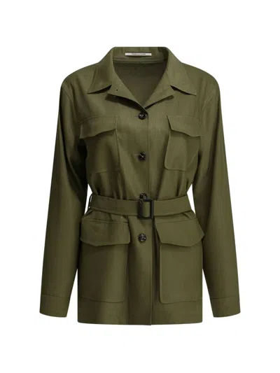 Tagliatore Lauren Belted Jacket In Green
