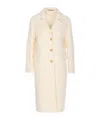 Tagliatore Longline Coat With Notched Lapels And Pockets In Neutral