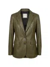Tagliatore Leather Blazer In Multi