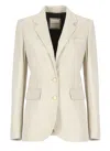 Tagliatore Beige Suede Leather Jacket In Beige