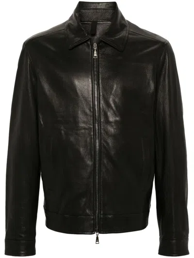 Tagliatore Justin Leather Jacket In Black  