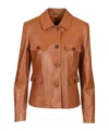 Tagliatore Leather Jacket Jackets Brown In Brown