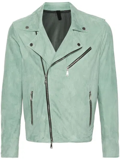 Tagliatore Leather Jacket In Green