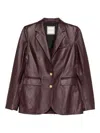 Tagliatore Button Lambskin Jacket In Red