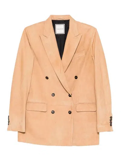 Tagliatore Leather Jacket In Neutral