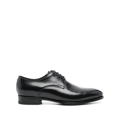 Tagliatore Leather Oxford Shoes In Blue