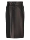 LEATHER PENCIL MIDI SKIRT