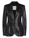 Tagliatore Leather Single-breasted Blazer In Black