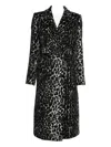 Tagliatore Leopard Printed Bouble Breasted Coat In Black
