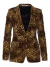 Tagliatore Single Breast Blazer Animalier Jackets Animalier In Brown