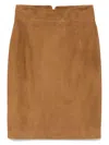 Tagliatore Suede Midi Skirt Skirts Brown In Brown
