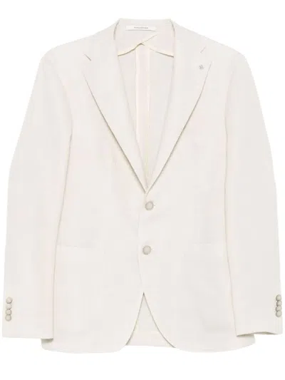 Tagliatore Light Beige Button-front Montecarlo Jacket In Neutrals