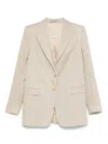 Tagliatore Light Beige Single-breasted Blazer In Grey