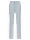 Tagliatore Light Blue Linen Blend Trousers In Light Blue