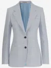 Tagliatore Linen Blend Single-breasted Jacket In Light Blue