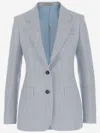 Tagliatore Linen Blend Single-breasted Jacket In Blue