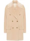 TAGLIATORE TAGLIATORE LIGHT BROWN ANGORA-WOOL DOUBLE-BREASTED JACKET