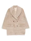 Tagliatore Double-breasted Alpaca-wool Blend Coat With Wide Lapels In Neutral