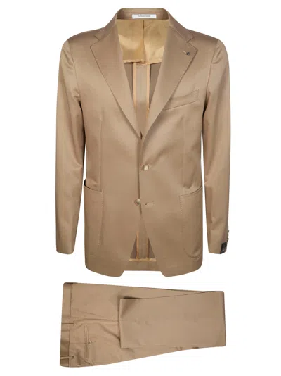 Tagliatore Light Brown Virgin Wool Patch Pocket Suit