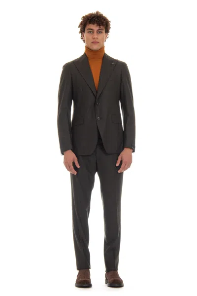 Tagliatore Light Flannel Vesuvio Suit In Gray