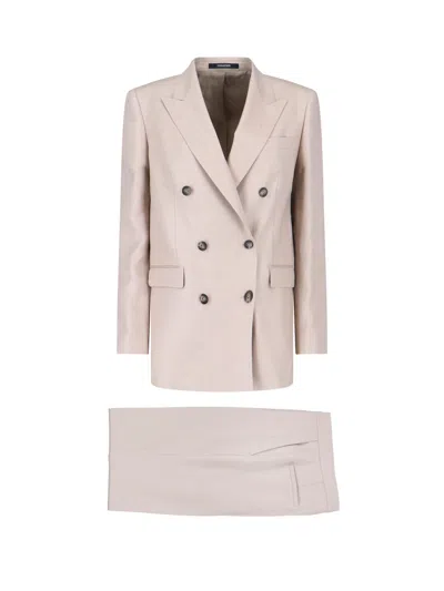 Tagliatore Light Gray T Jasmine Linen Suit In Grey