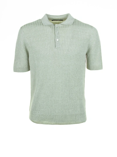 Tagliatore Light Green Short-sleeved Polo Shirt In Bottiglia