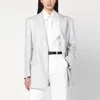 Tagliatore Light Grey Single-breasted Linen Jacket Women In Grey