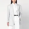 Tagliatore Light Grey Single-breasted Linen Jacket Women