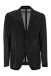 Tagliatore Men's Lightweight Technical Fabric Jacket In Black
