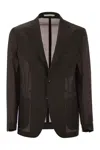 Tagliatore Men's Lightweight Technical Fabric Jacket In Brown
