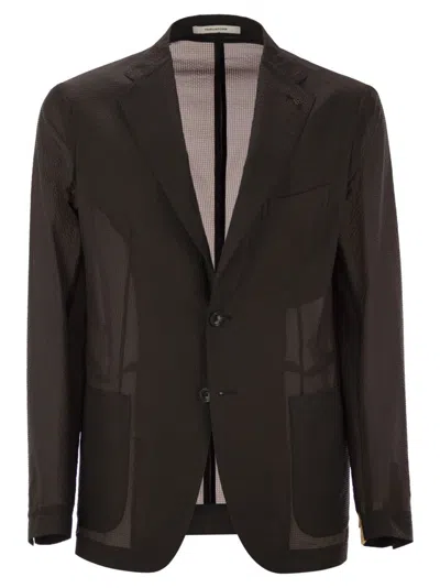 Tagliatore Lightweight Technical Fabric Jacket In Brown